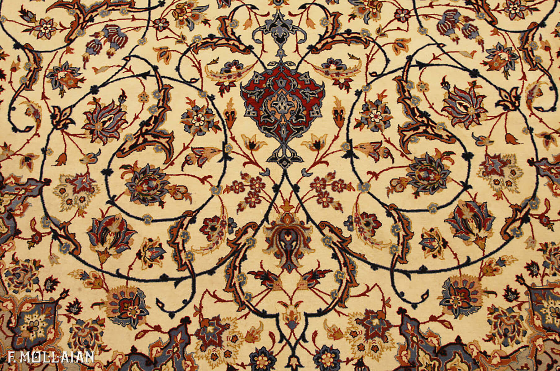 Teppich Persischer Semi-Antiker Isfahan Seiden Kettfaden n°:51513718